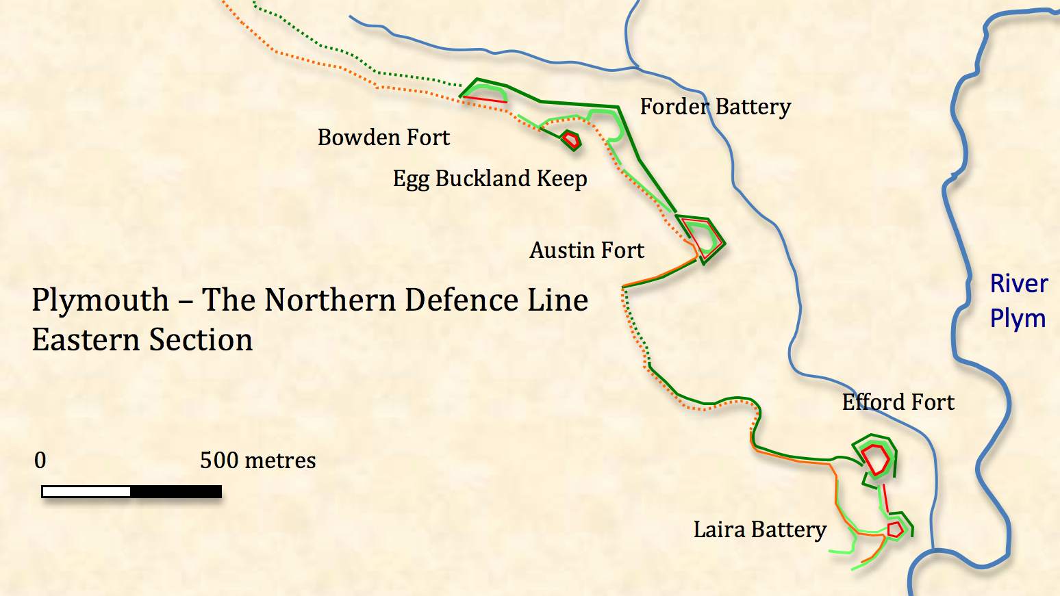Plymouth N Defences map Large