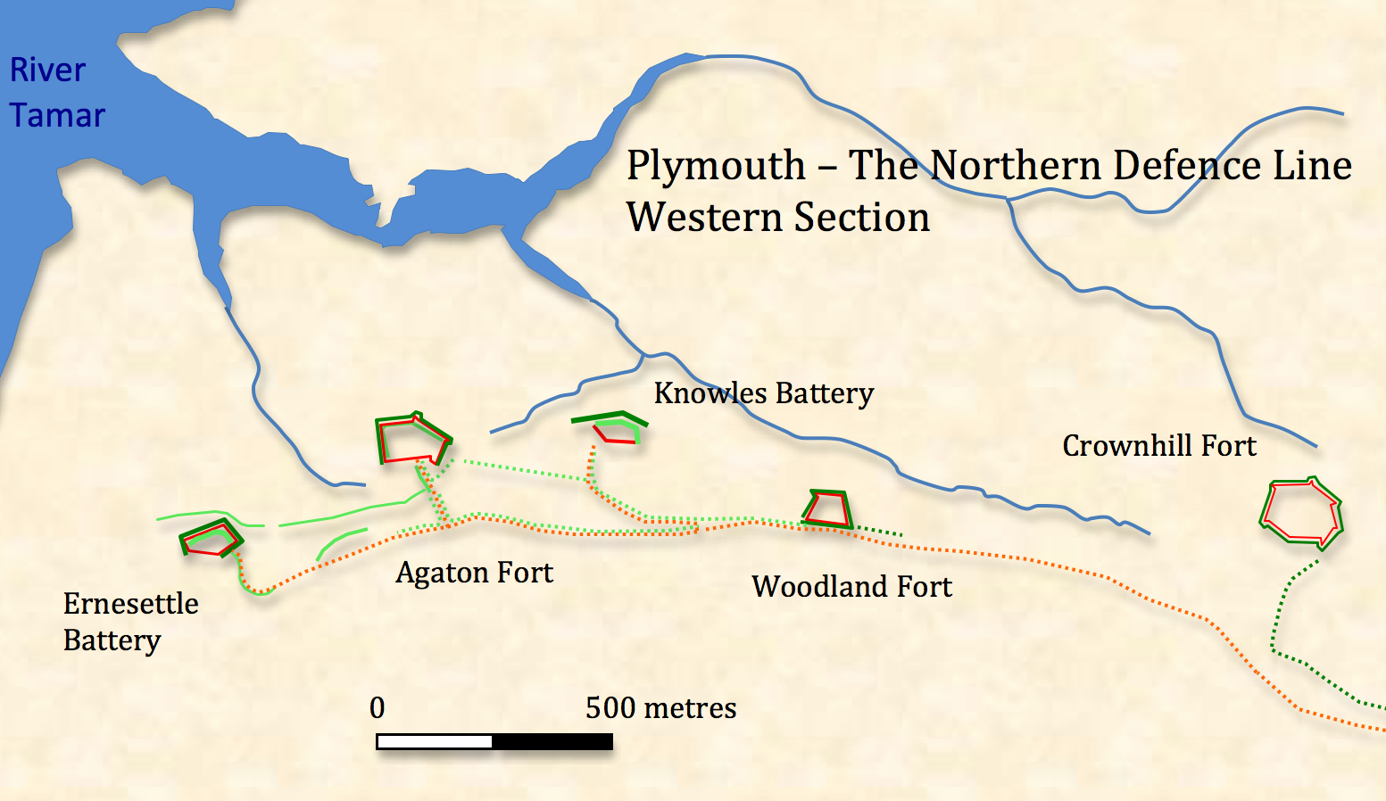 Plymouth N Defences map Large